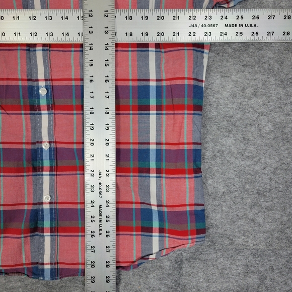 J. Crew Men's Size Summer Plaid Slim Fit Long Sleeve Button Up Shirt Size XL - Picture 7 of 9